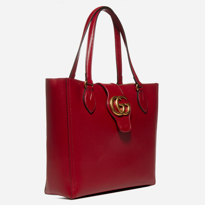 GUCCI Dahlia GG Logo Leather Tote Bag