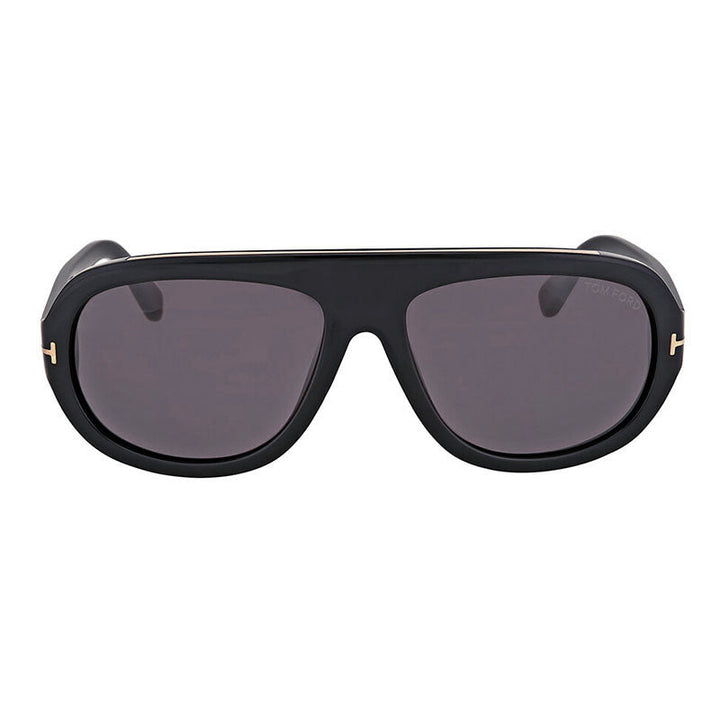 Tom Ford Aviator Full Rim, with a Black frame and Smoke lens.