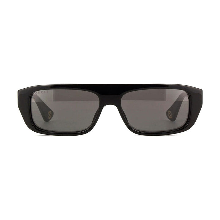 Gucci Sunglasses Rectangle Full Rim, Black Frame and Grey Lens GG1617S001