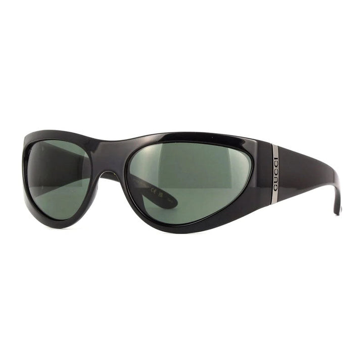 Gucci Sunglasses Square Full Rim, Shiny Black Frame and Grey Lens GG1575S001