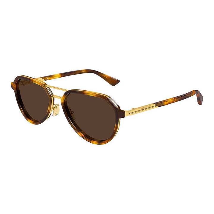 Bottega Veneta Sunglasses Aviator Full Rim, Havana/Gold Frame and Brown Lens BV1373S002