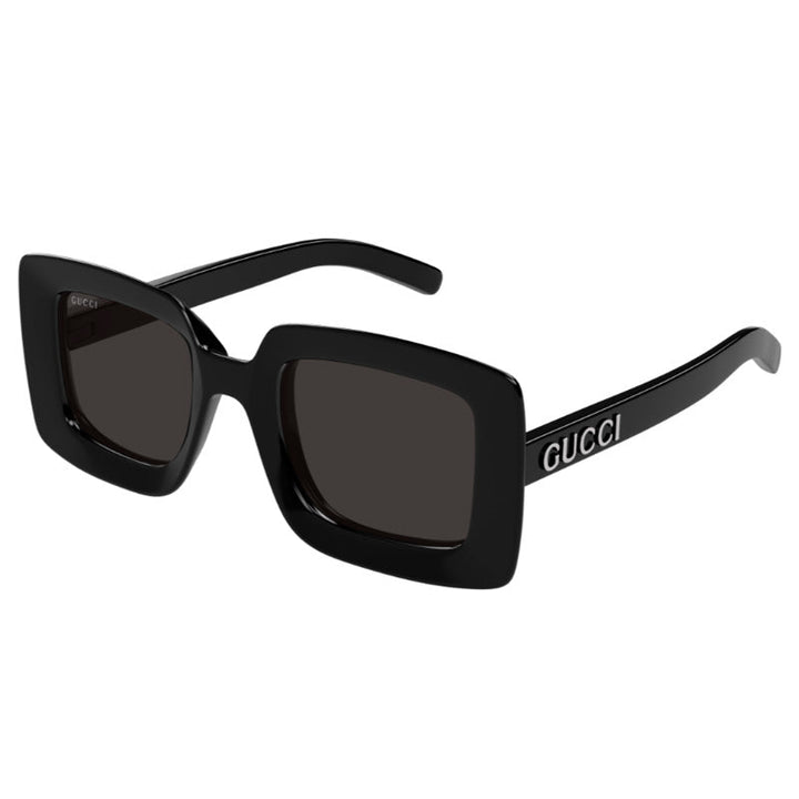 Gucci Sunglasses Square Full Rim, Black Frame and Grey Lens GG1718S001