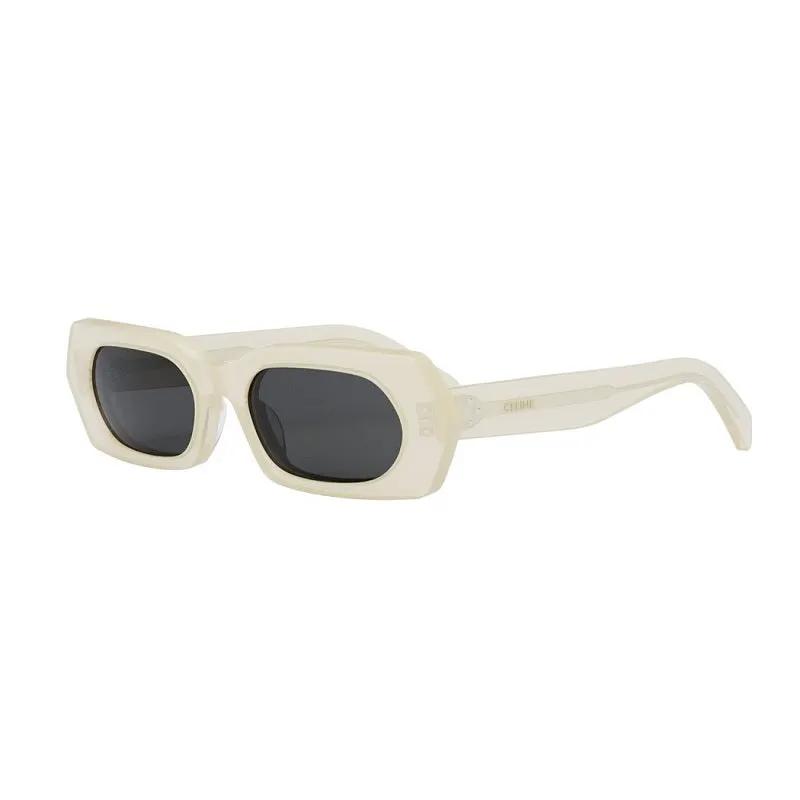 Celine Sunglasses Geometric Full Rim, Opal Vanilla Frame And Smoke Lens Cl40243I39A