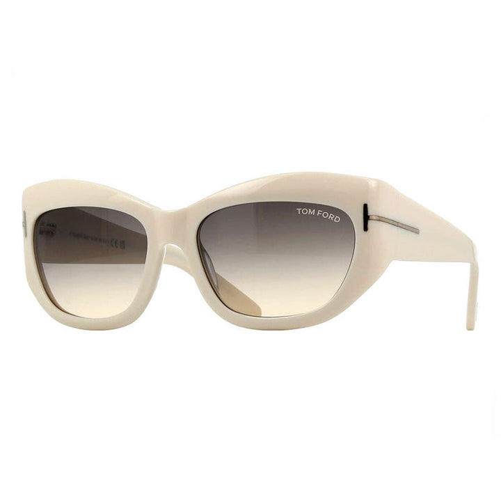 Tom Ford Cat Eye Full Rim, with a Ivory frame and Gradient Smoke lens.