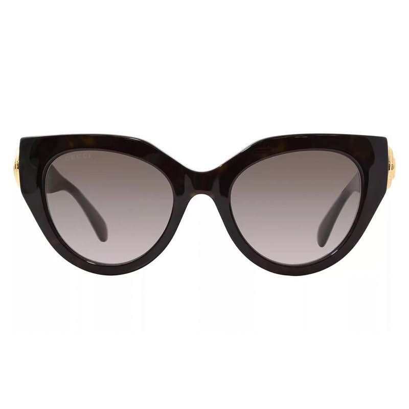 Gucci Sunglasses Cat Eye Full Rim, Havana Frame and Brown Gradient Lens GG1408S003