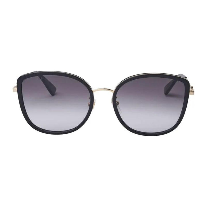 Gucci Sunglasses Square Full Rim, Black Gold Frame And Grey Gradient Lens Gg0606Sk001