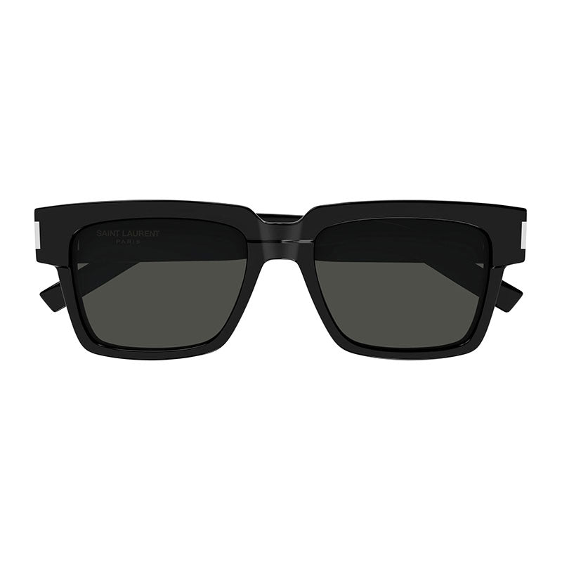 Saint Laurent Sunglasses Rectangle Full Rim, Black/Dark Havana Frame and Grey Lens SL732VADIM002