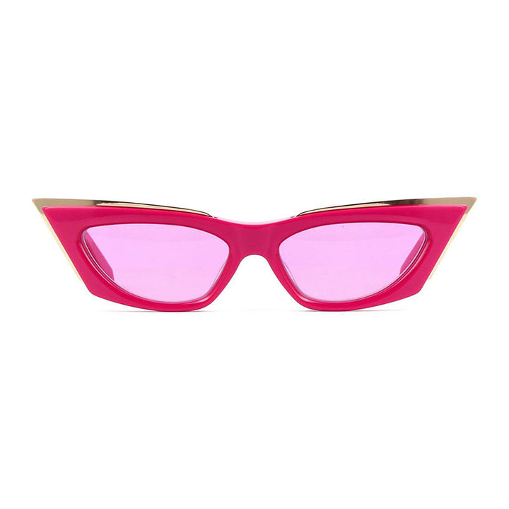 Valentino Sunglasses Cat Eye Full Rim, Pink/White Gold Frame and Pink AR Lens VLS-113C