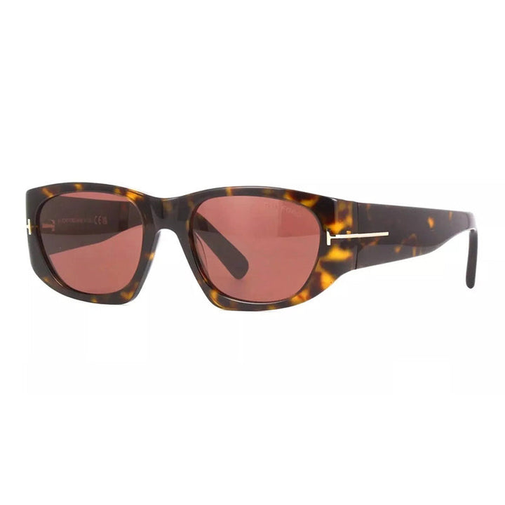 Tom Ford Square Full Rim, with a Dark Havana frame and Bordeaux lens.