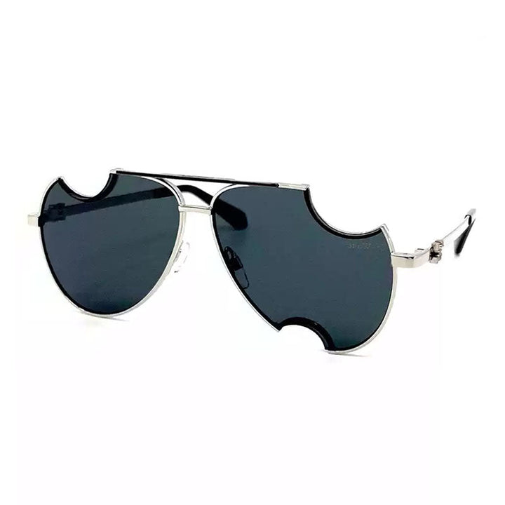 Off-White Sunglasses Geometric Full Rim, Silver Frame and Dark Grey Lens OERI071DALLAS7207