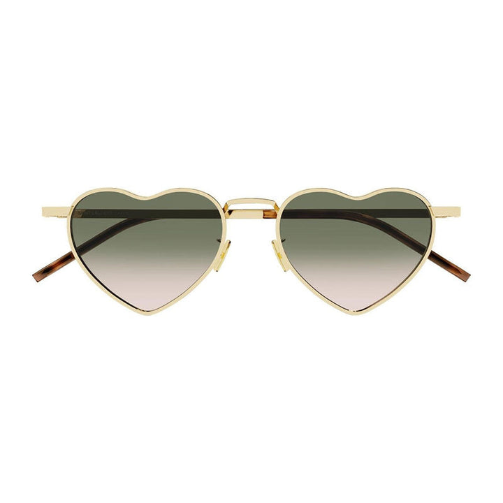 Saint Laurent Sunglasses Geometric Full Rim, Gold Frame and Green Gradient Lens SL301LOULOU011