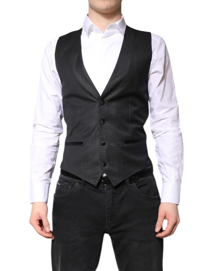 Dolce &amp; Gabbana Sample Sale Dolce &amp; Gabbana Black Wool Waistcoat Dress Formal Vest - | Designer outlet