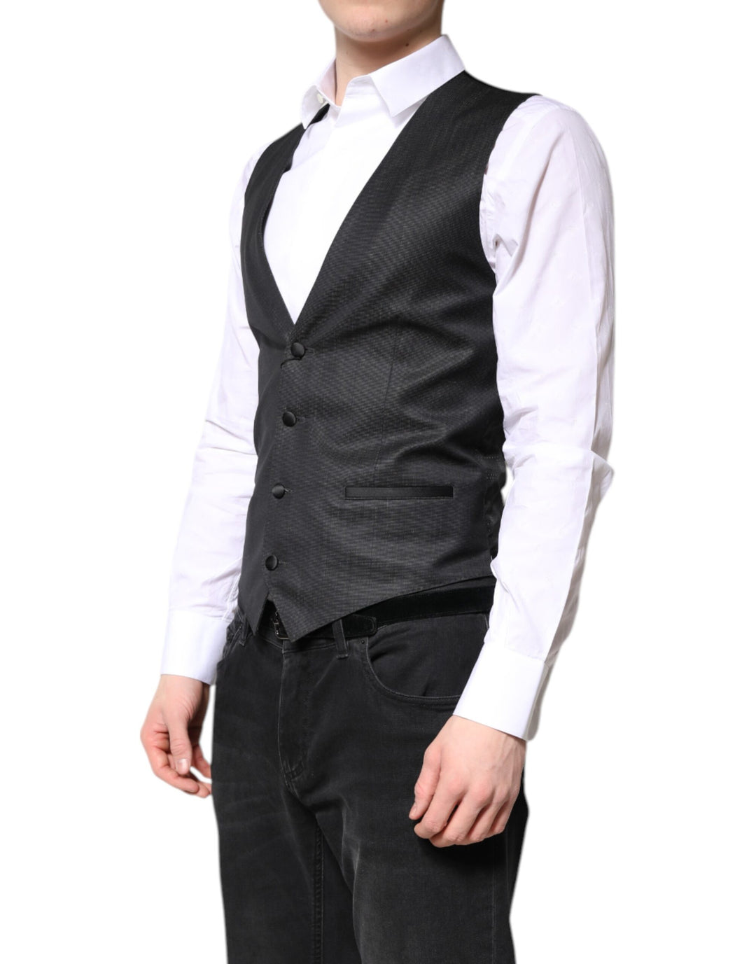 Dolce &amp; Gabbana Sample Sale Dolce &amp; Gabbana Black Wool Waistcoat Dress Formal Vest - | Designer outlet