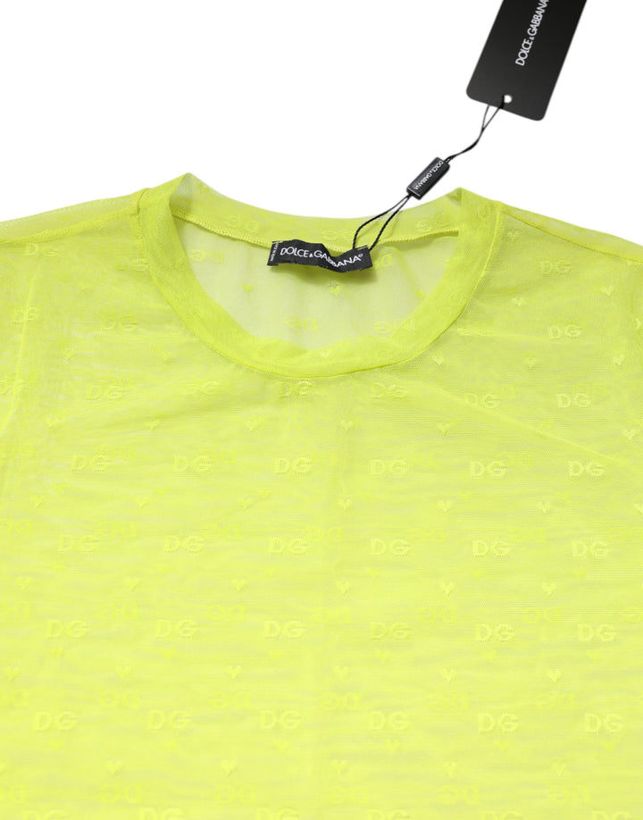 Dolce & Gabbana Green Nylon See Through Women Short Sleeves Top