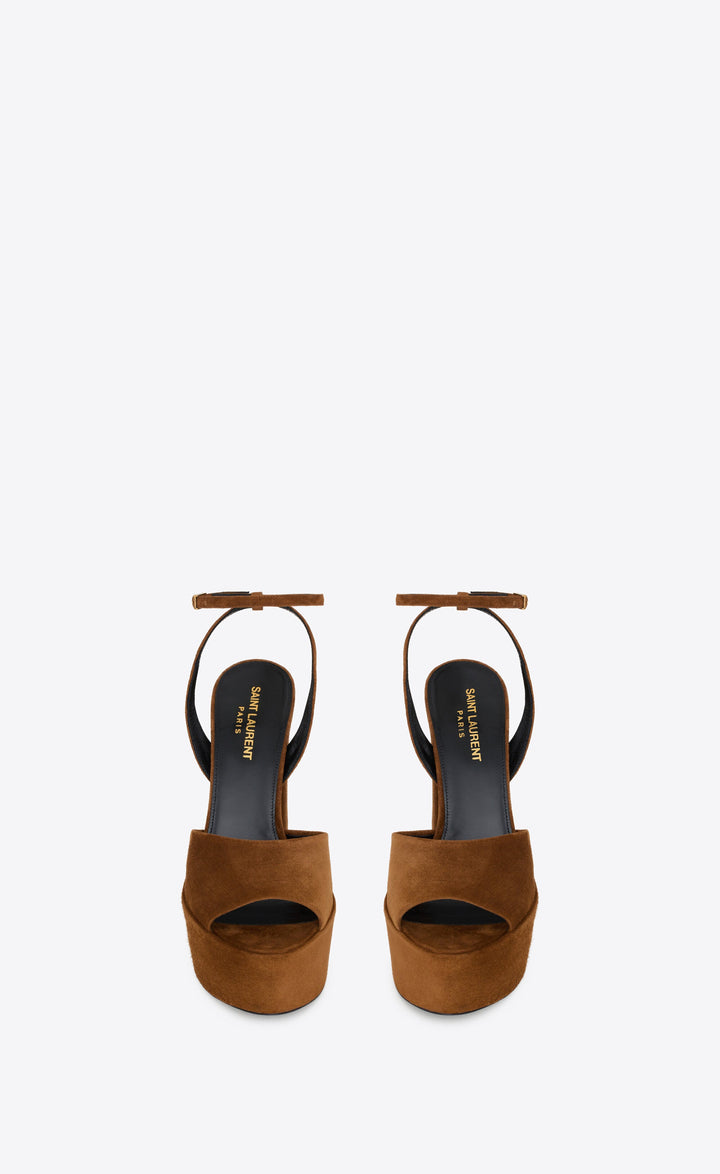 Ysl Jodie Platform Sandals In Suede