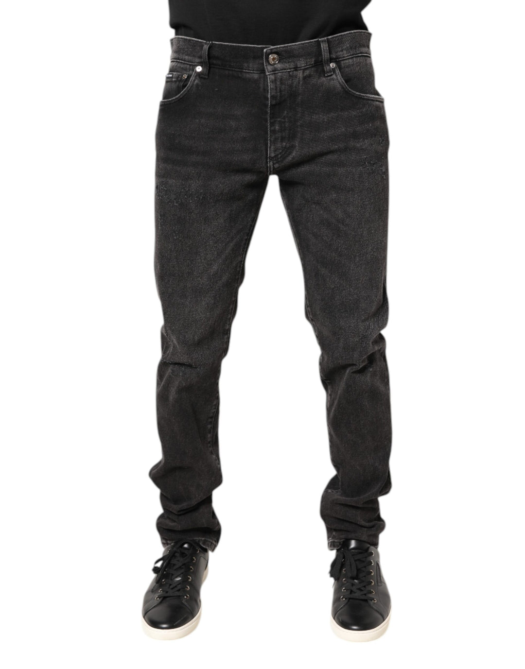 Dolce &amp; Gabbana Gray Washed Cotton Skinny Denim Jeans by Dolce &amp; Gabbana outlet now on sale