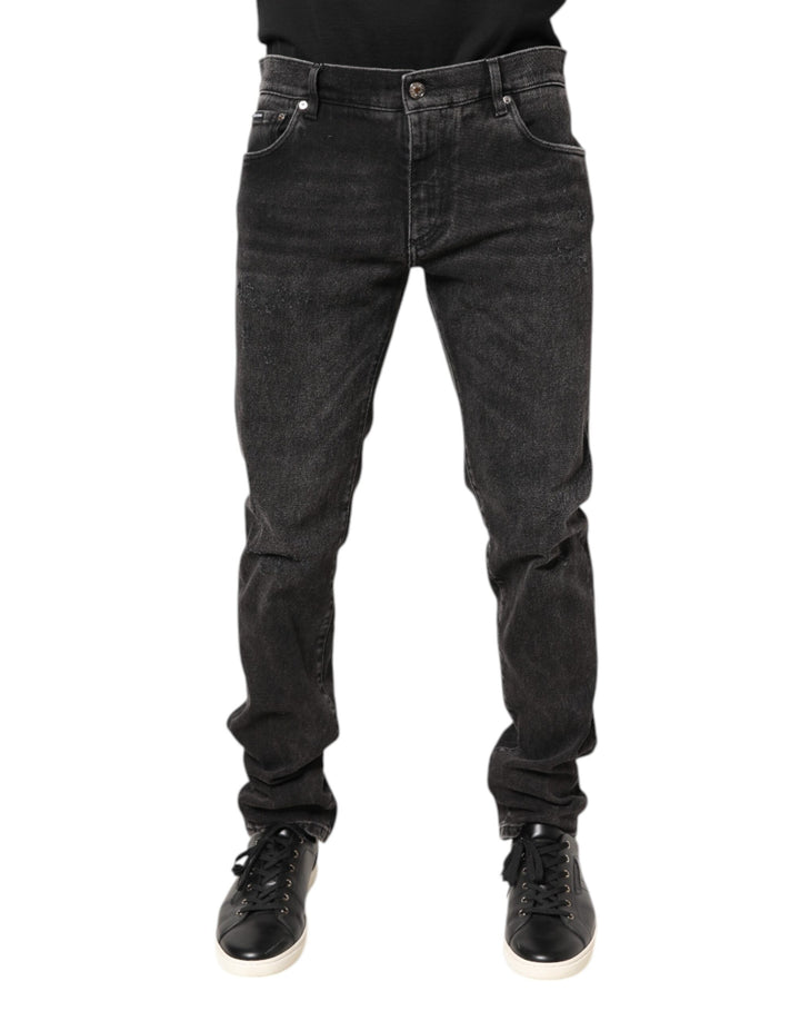 Dolce &amp; Gabbana Gray Washed Cotton Skinny Denim Jeans by Dolce &amp; Gabbana outlet now on sale