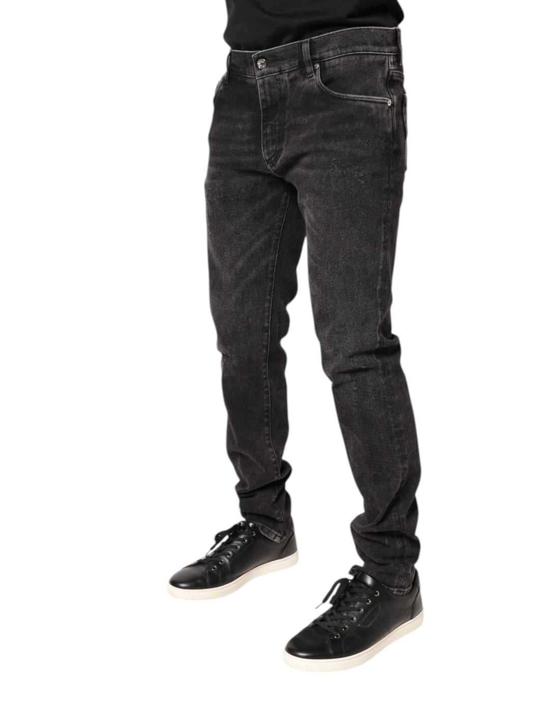 Dolce &amp; Gabbana Gray Washed Cotton Skinny Denim Jeans by Dolce &amp; Gabbana outlet now on sale