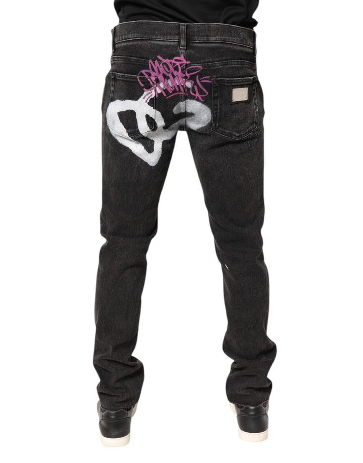 Dolce &amp; Gabbana Gray Washed Cotton Skinny Denim Jeans by Dolce &amp; Gabbana outlet now on sale