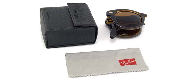 Ray-Ban RB 4105 710 Wayfarer Plastic Tortoise/ Havana Sunglasses with Green Lens