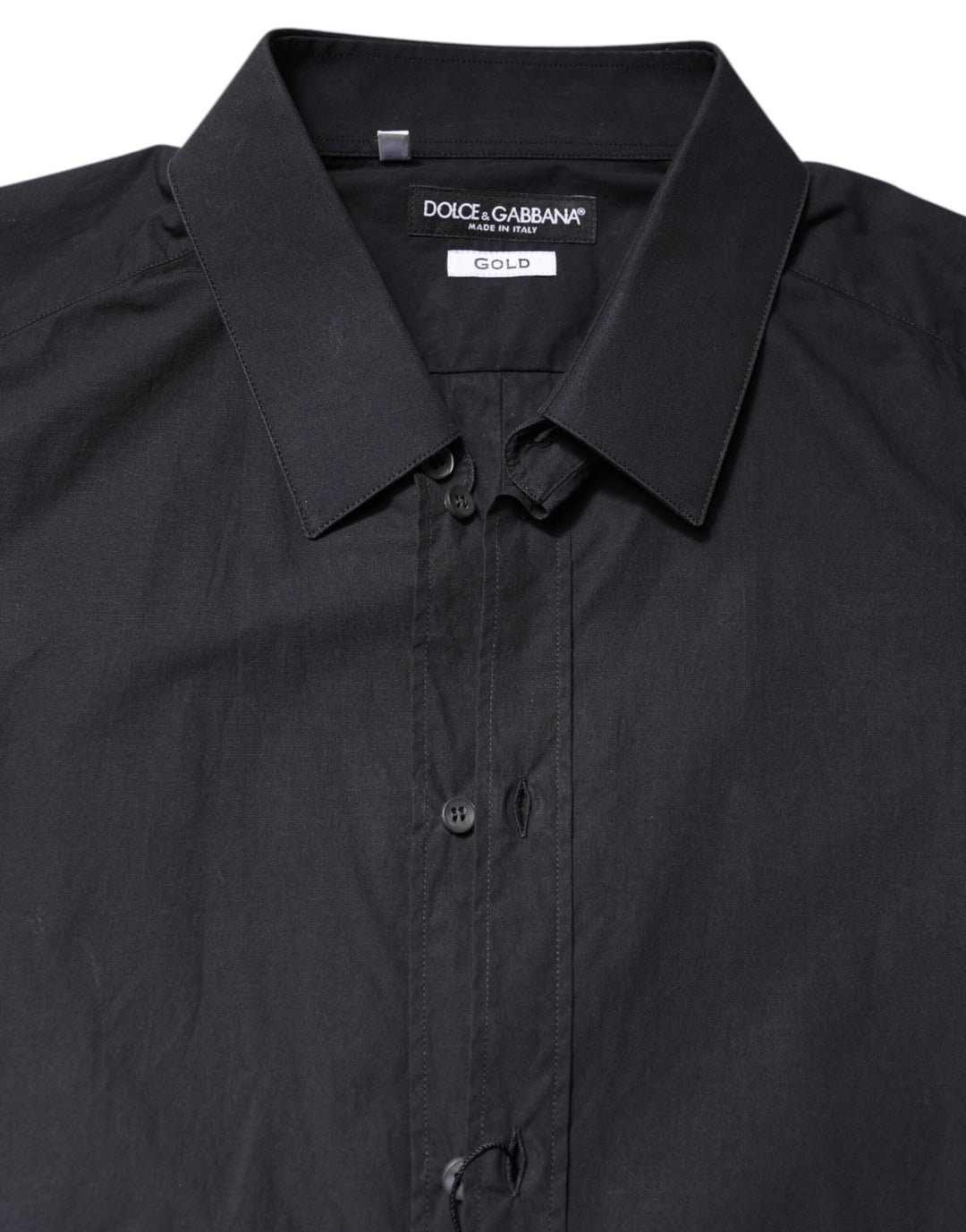 Dolce & Gabbana Black GOLD Cotton Men Dress Formal Shirt