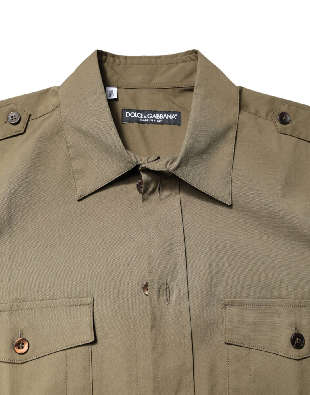 Dolce &amp; Gabbana Sample Sale Dolce &amp; Gabbana Brown Cotton Stretch Casual Long Sleeves Shirt - | Designer outlet