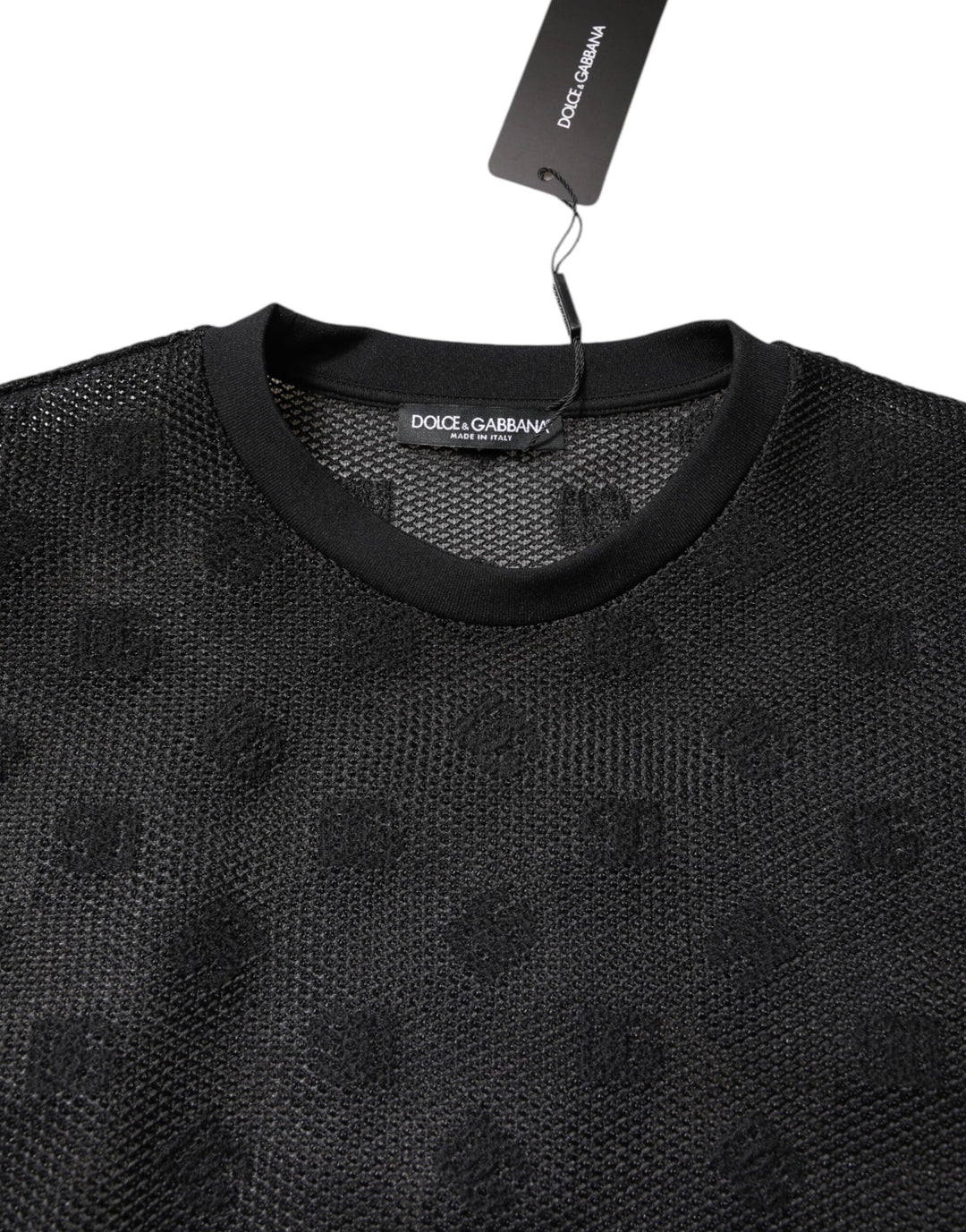 Dolce &amp; Gabbana Sample Sale Dolce &amp; Gabbana Black See Through Logo Short Sleeves T-shirt - | Designer outlet