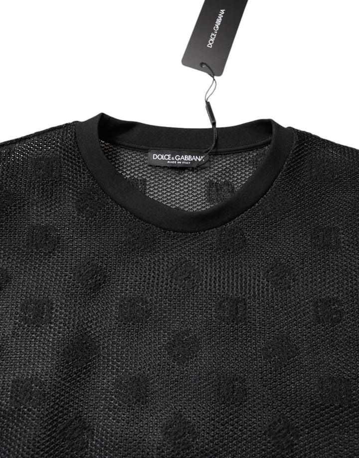 Dolce &amp; Gabbana Sample Sale Dolce &amp; Gabbana Black See Through Logo Short Sleeves T-shirt - | Designer outlet