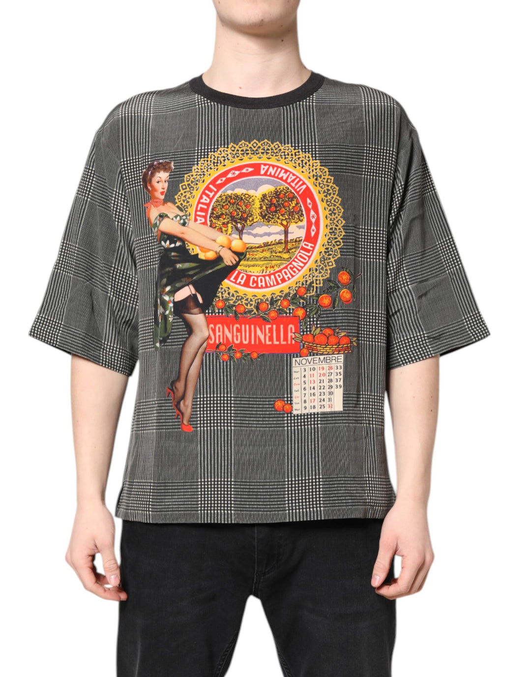 Dolce &amp; Gabbana Sample Sale Dolce &amp; Gabbana Black White Graphic Print Short Sleeve T-shirt - | Designer outlet