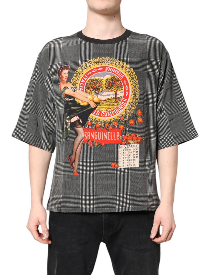 Dolce &amp; Gabbana Sample Sale Dolce &amp; Gabbana Black White Graphic Print Short Sleeve T-shirt - | Designer outlet