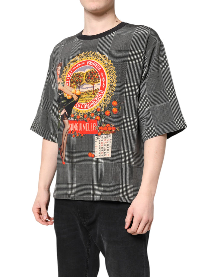 Dolce &amp; Gabbana Sample Sale Dolce &amp; Gabbana Black White Graphic Print Short Sleeve T-shirt - | Designer outlet