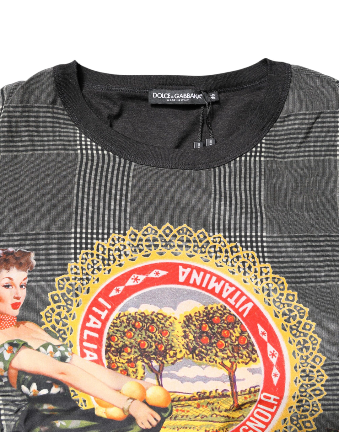 Dolce &amp; Gabbana Sample Sale Dolce &amp; Gabbana Black White Graphic Print Short Sleeve T-shirt - | Designer outlet