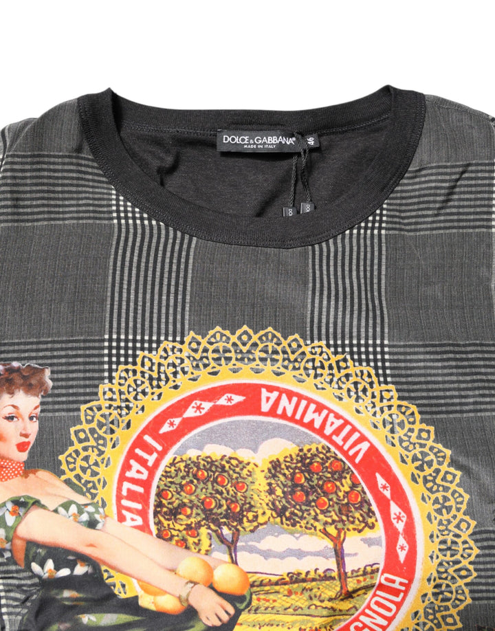 Dolce &amp; Gabbana Sample Sale Dolce &amp; Gabbana Black White Graphic Print Short Sleeve T-shirt - | Designer outlet