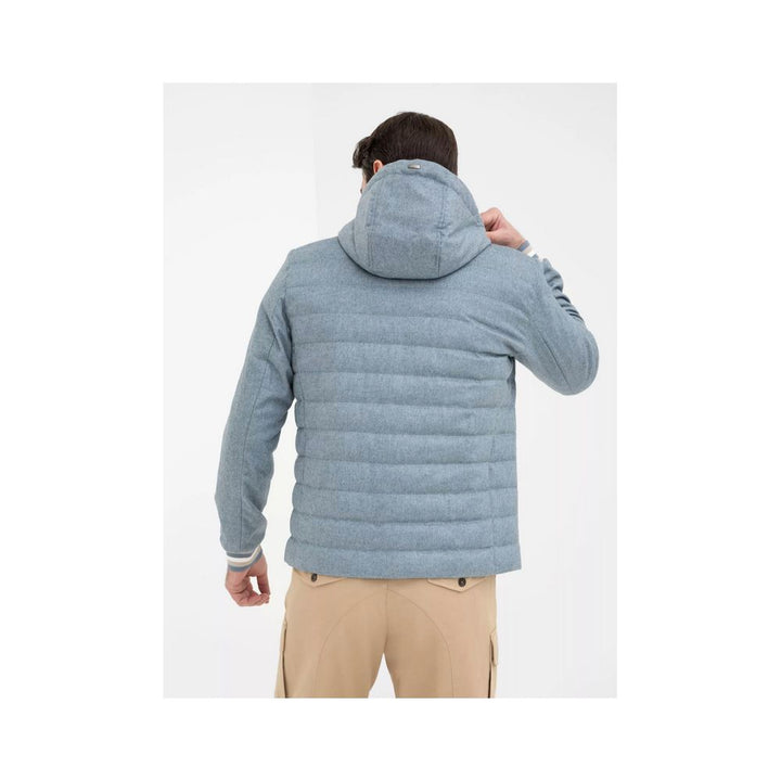 Herno Blue Silk Men Jacket