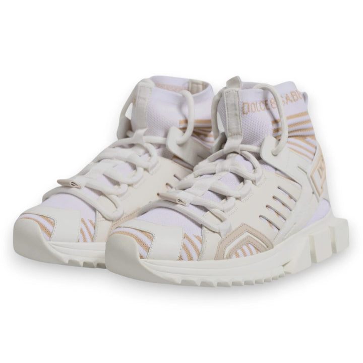 Dolce & Gabbana White Sorrento Socks Trekking Sneakers Shoes