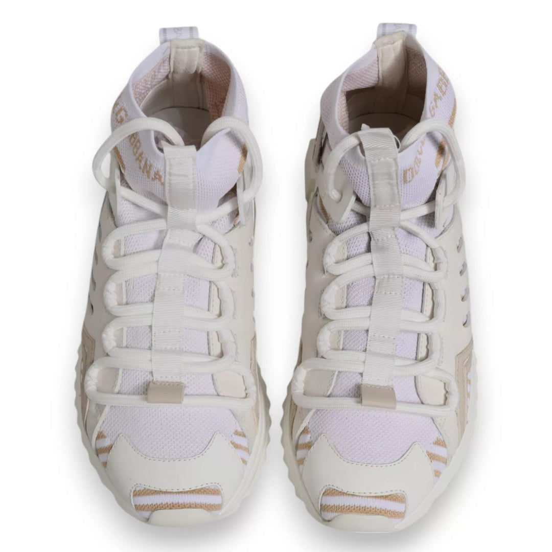 Dolce & Gabbana White Sorrento Socks Trekking Sneakers Shoes