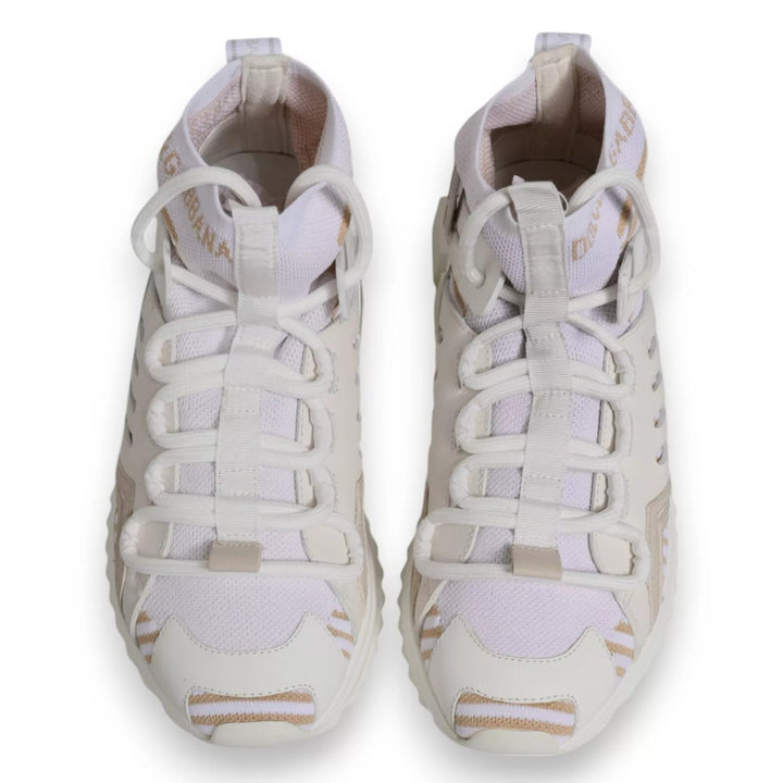 Dolce & Gabbana White Sorrento Socks Trekking Sneakers Shoes