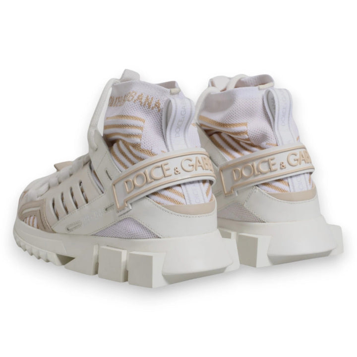 Dolce & Gabbana White Sorrento Socks Trekking Sneakers Shoes