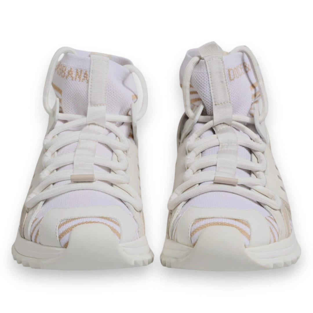 Dolce & Gabbana White Sorrento Socks Trekking Sneakers Shoes
