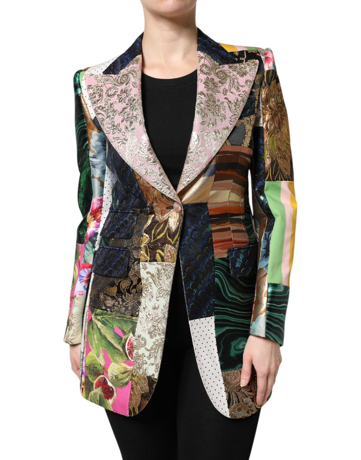 Dolce &amp; Gabbana Multicolor Floral Patchwork Jacquard Jacket by Dolce &amp; Gabbana outlet now on sale