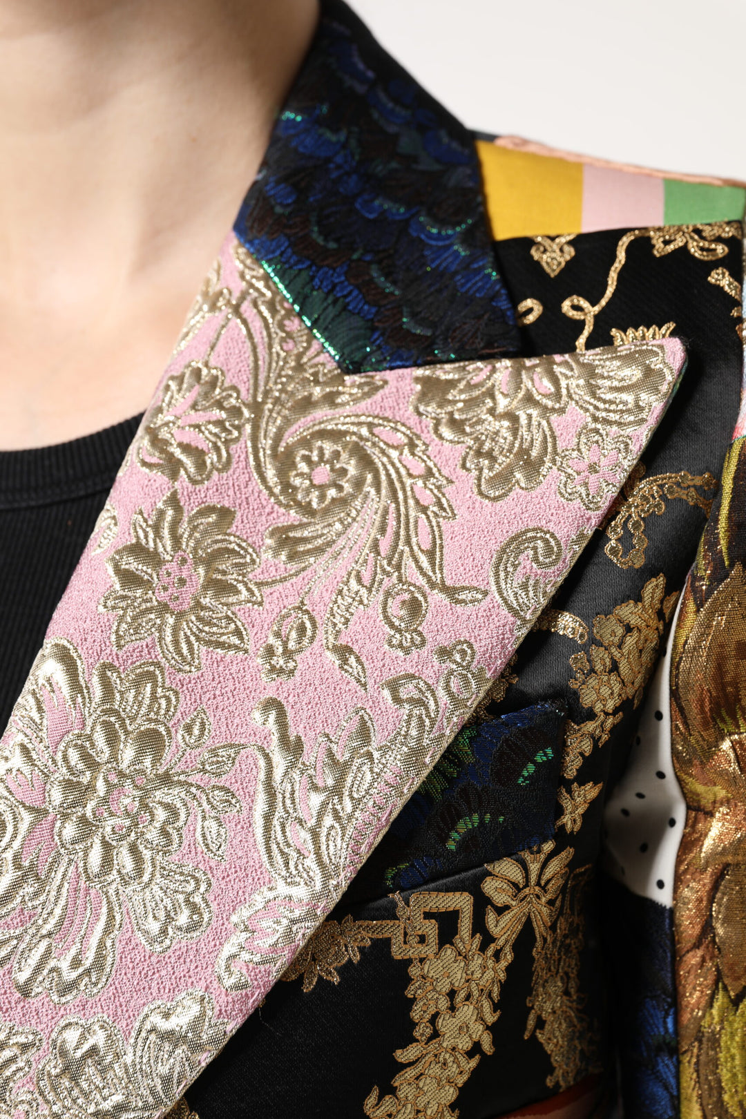 Dolce &amp; Gabbana Multicolor Floral Patchwork Jacquard Jacket by Dolce &amp; Gabbana outlet now on sale