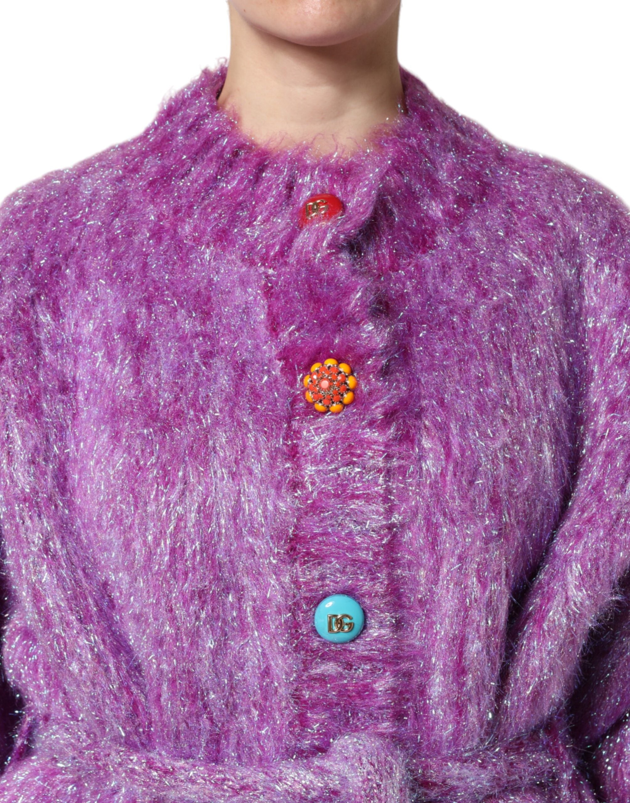 【VIP価格】DOLCE & GABBANA Purple Button Trench Coat DOLCE & GABBANA Jacket Purple Button Embellished TrenchCoat