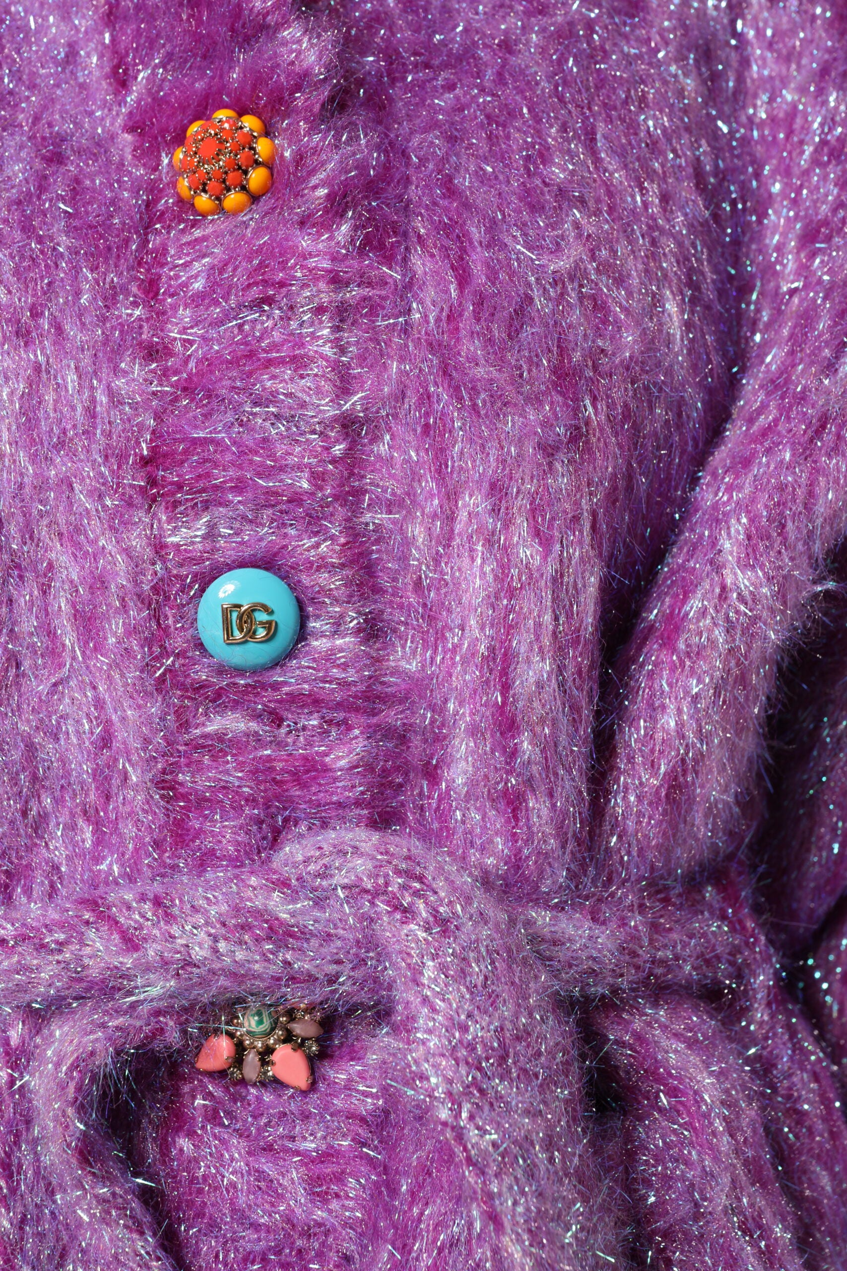 【VIP価格】DOLCE & GABBANA Purple Button Trench Coat Dolce & Gabbana Purple Button Embellished Trench Coat Jacket