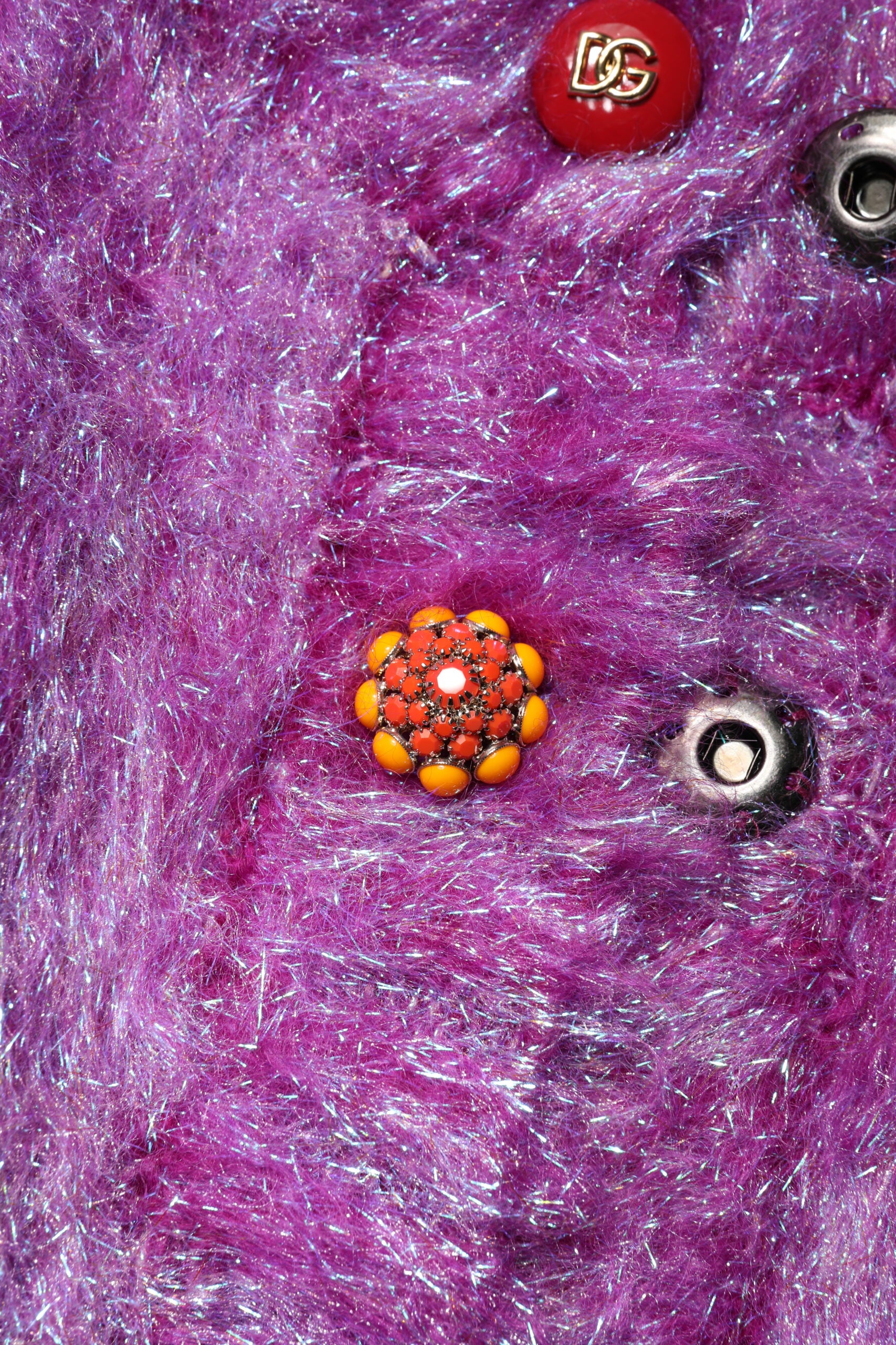 【VIP価格】DOLCE & GABBANA Purple Button Trench Coat Dolce & Gabbana Purple Button Embellished Trench Coat Jacket