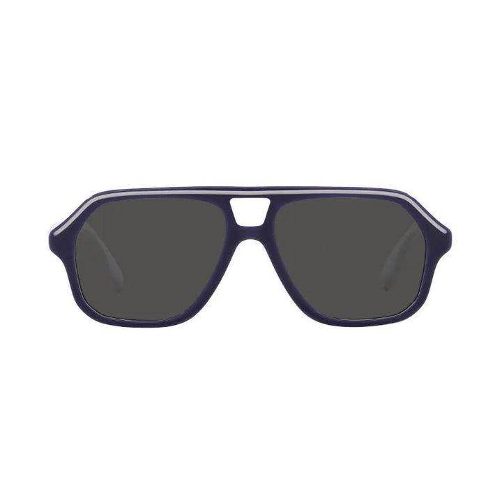 Burberry Sunglasses Aviator Full Rim, Blue Frame And Dark Grey Lens Jb4340392687