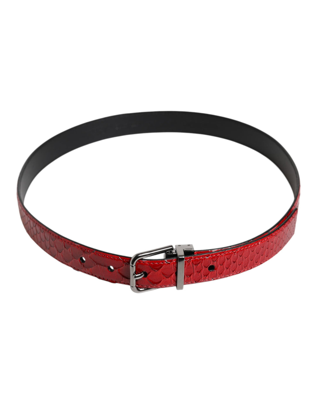 Dolce &amp; Gabbana Red Exotic Leather Brass Metal Buckle Belt by Dolce &amp; Gabbana outlet now on sale