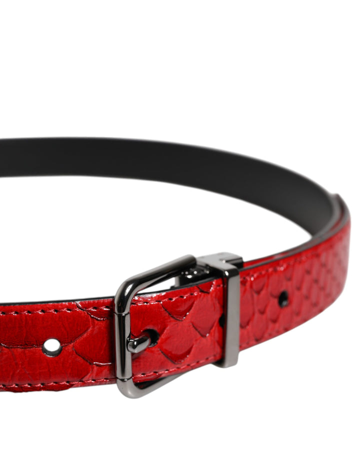 Dolce &amp; Gabbana Red Exotic Leather Brass Metal Buckle Belt by Dolce &amp; Gabbana outlet now on sale
