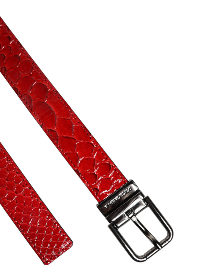 Dolce &amp; Gabbana Red Exotic Leather Brass Metal Buckle Belt by Dolce &amp; Gabbana outlet now on sale
