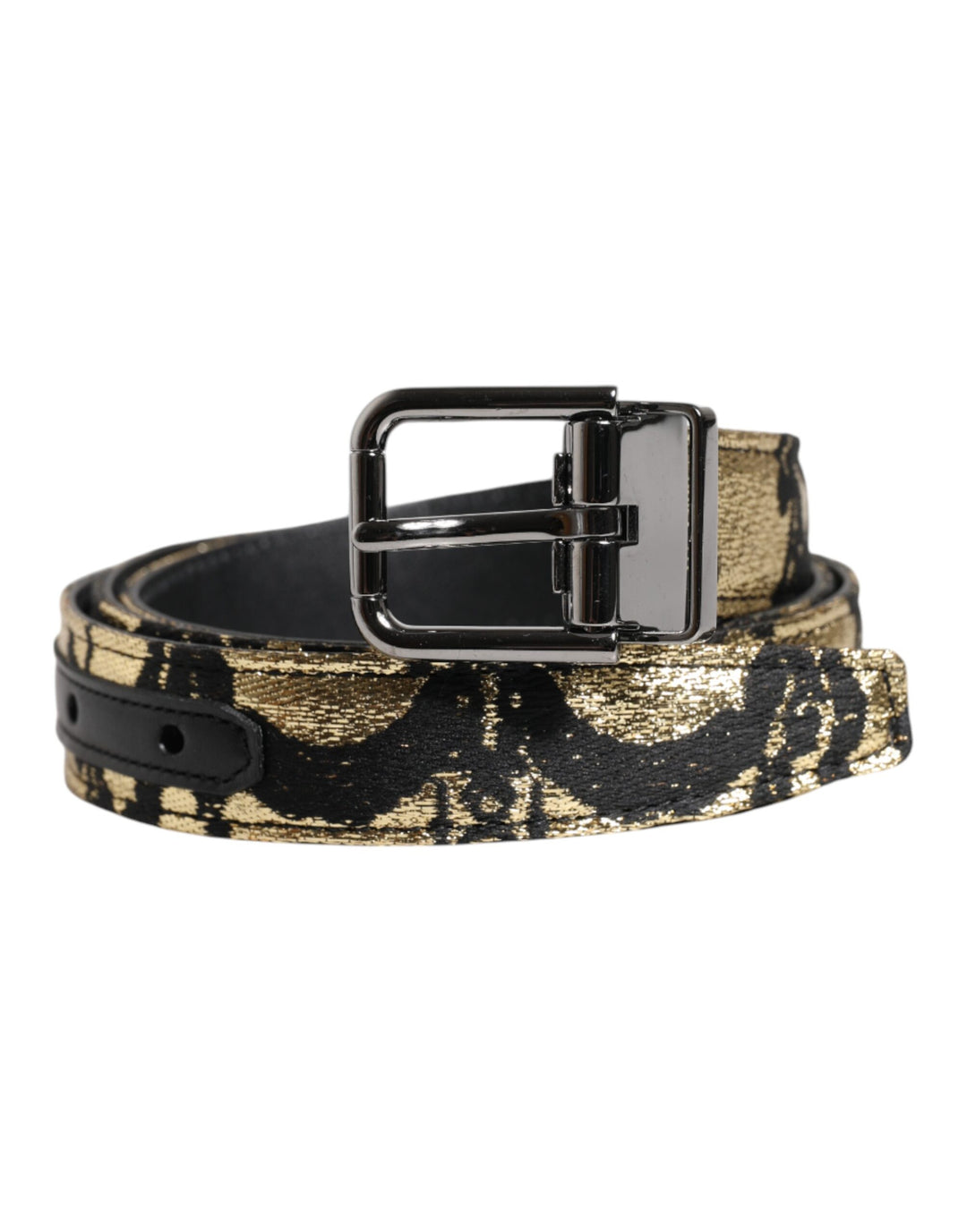 Dolce & Gabbana Multicolor Jacquard Leather Metal Buckle Belt by Dolce & Gabbana outlet now on sale