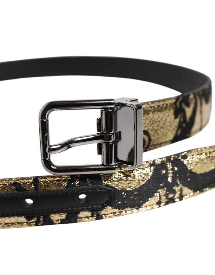Dolce &amp; Gabbana Multicolor Jacquard Leather Metal Buckle Belt by Dolce &amp; Gabbana outlet now on sale